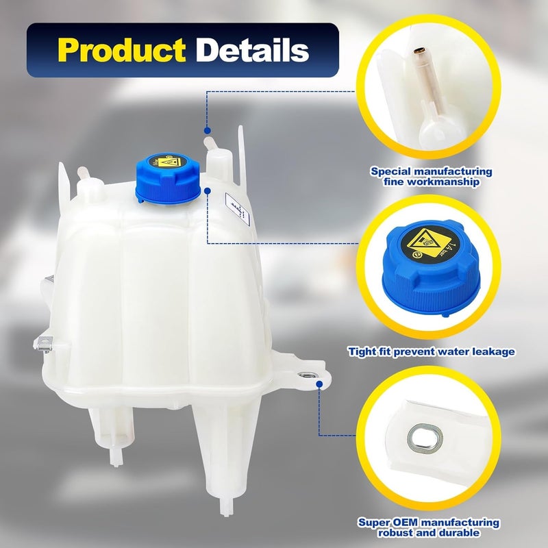 YEHERIT Upgraded 603-832 Engine Coolant Reservoir Compatible with Dodge Ram ProMaster 1500 2500 3500 2014-2021, Pressurized Coolant Recovery Tank Replaces# 52014880AA, 68097622AA - Image 4
